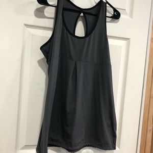 Lucy Zen Seeker Tunic Tank Top for Workout XL Grey